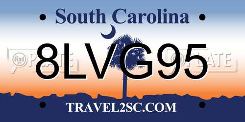 8LVG95 South Carolina License Plate