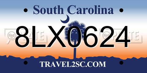 8LX0624 South Carolina License Plate