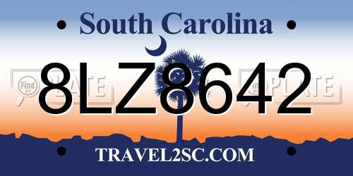 8LZ8642 South Carolina License Plate