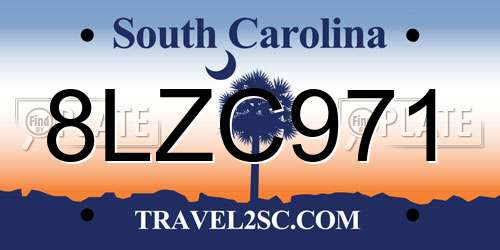 8LZC971 South Carolina License Plate