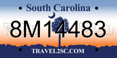 8M14483 South Carolina License Plate