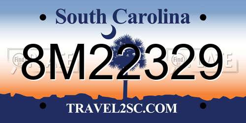8M22329 South Carolina License Plate