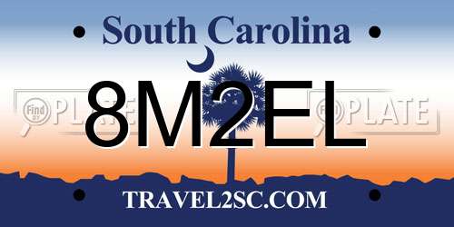 8M2EL South Carolina License Plate