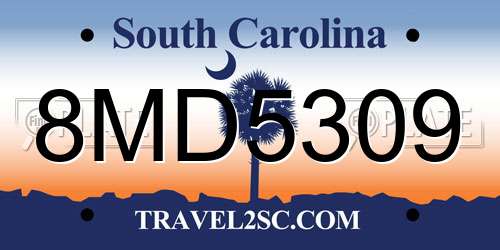 8MD5309 South Carolina License Plate
