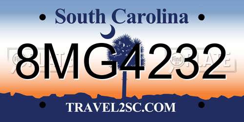 8MG4232 South Carolina License Plate