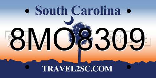 8MO8309 South Carolina License Plate