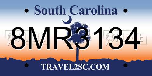 8MR3134 South Carolina License Plate