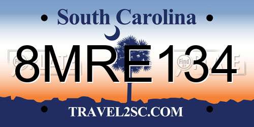 8MRE134 South Carolina License Plate