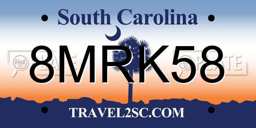 8MRK58 South Carolina License Plate