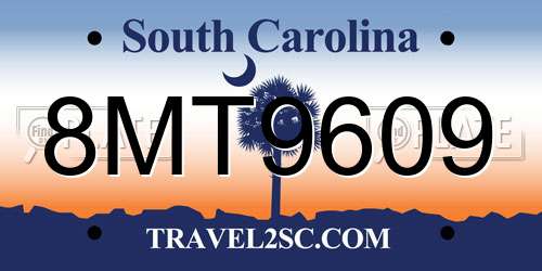 8MT9609 South Carolina License Plate