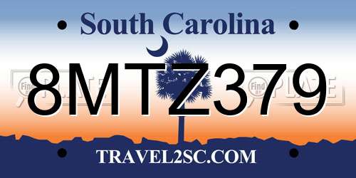 8MTZ379 South Carolina License Plate