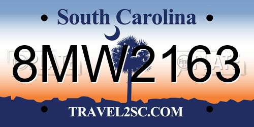 8MW2163 South Carolina License Plate