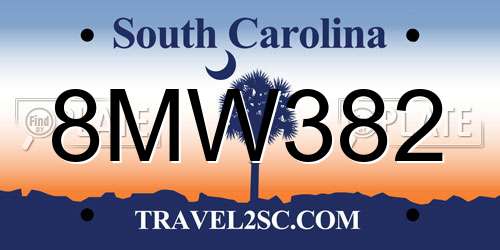 8MW382 South Carolina License Plate