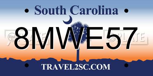8MWE57 South Carolina License Plate