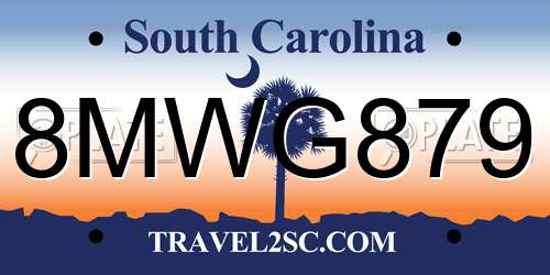 8MWG879 South Carolina License Plate