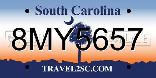 8MY5657 South Carolina License Plate