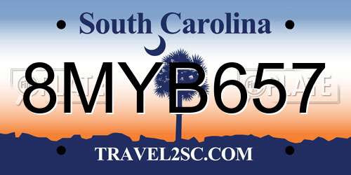 8MYB657 South Carolina License Plate