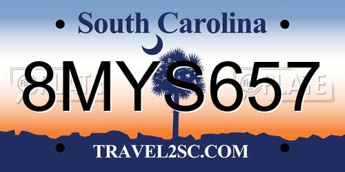 8MYS657 South Carolina License Plate