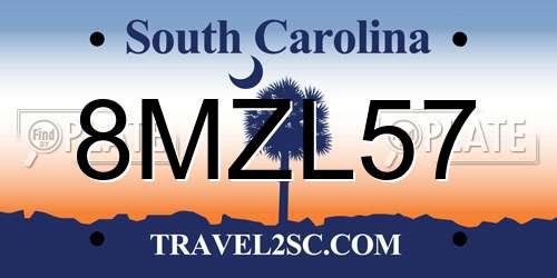 8MZL57 South Carolina License Plate