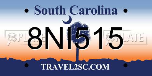 8NI515 South Carolina License Plate