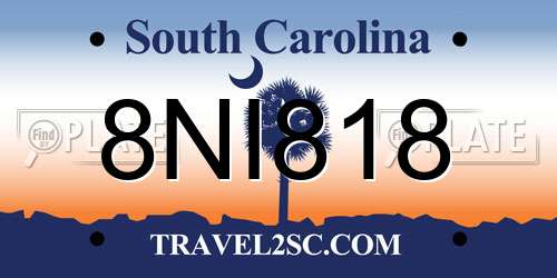 8NI818 South Carolina License Plate