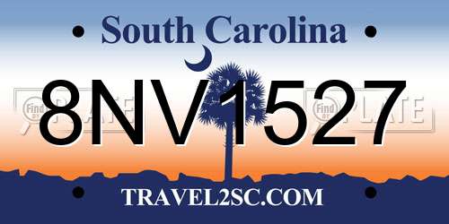 8NV1527 South Carolina License Plate