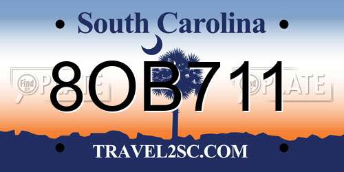 8OB711 South Carolina License Plate