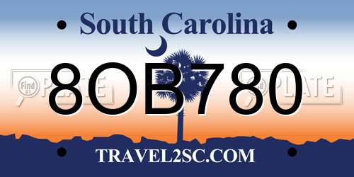 8OB780 South Carolina License Plate