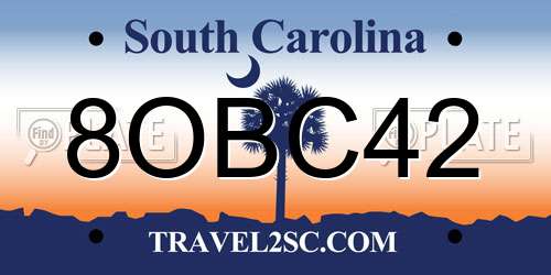 8OBC42 South Carolina License Plate