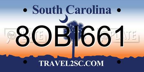 8OBI661 South Carolina License Plate