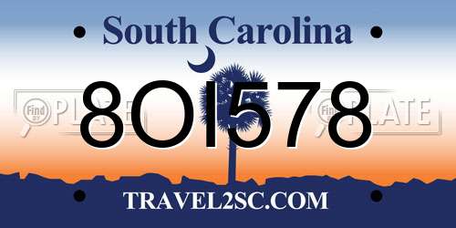 8OI578 South Carolina License Plate