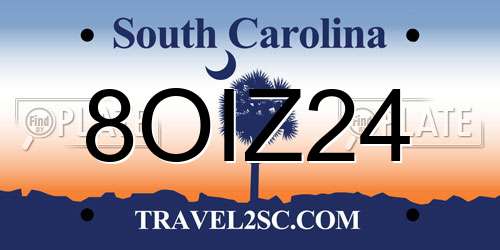 8OIZ24 South Carolina License Plate