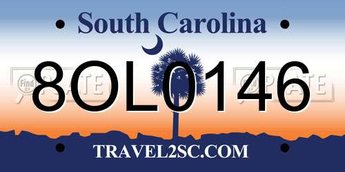 8OL0146 South Carolina License Plate