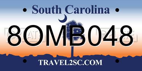 8OMB048 South Carolina License Plate