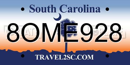 8OME928 South Carolina License Plate