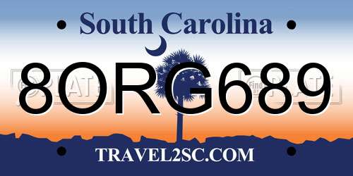 8ORG689 South Carolina License Plate