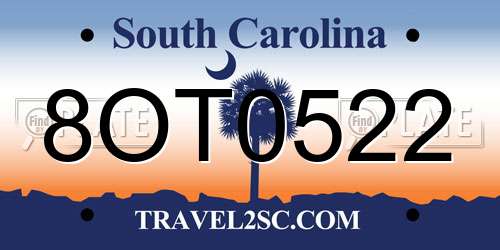 8OT0522 South Carolina License Plate