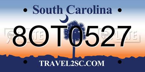 8OT0527 South Carolina License Plate