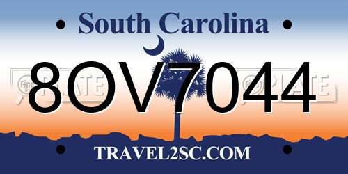 8OV7044 South Carolina License Plate