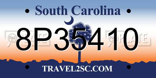 8P35410 South Carolina License Plate