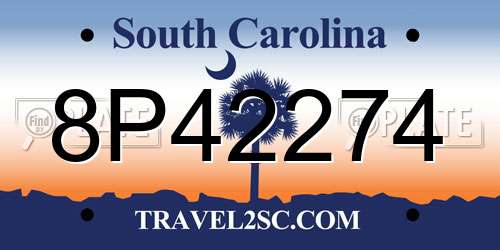 8P42274 South Carolina License Plate