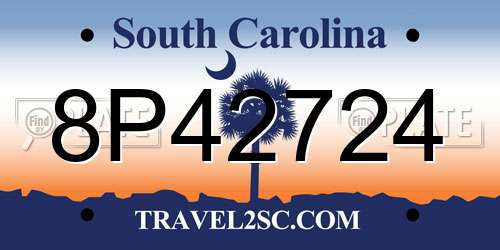 8P42724 South Carolina License Plate