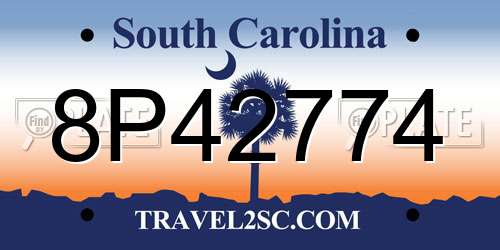 8P42774 South Carolina License Plate