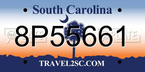 8P55661 South Carolina License Plate