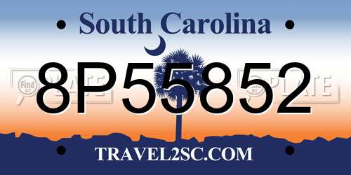 8P55852 South Carolina License Plate