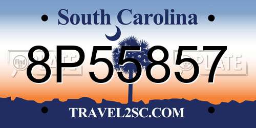 8P55857 South Carolina License Plate