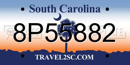 8P55882 South Carolina License Plate