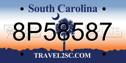 8P58587 South Carolina License Plate