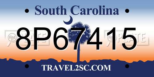 8P67415 South Carolina License Plate