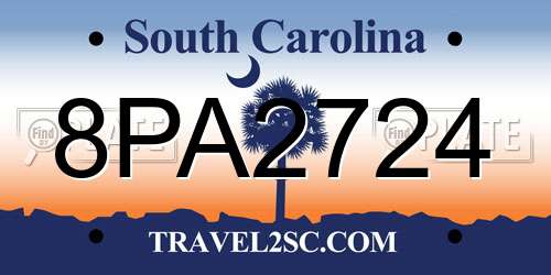 8PA2724 South Carolina License Plate